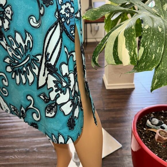 Hunza cotton beaded surfboard sundress in blue-black EUC SZ M - Picture 4 of 16